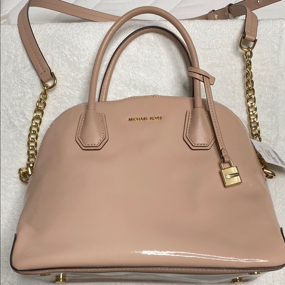 Michael Kors Pink and Gold Satchel with Structured Dome Design - Picture 1 of 4